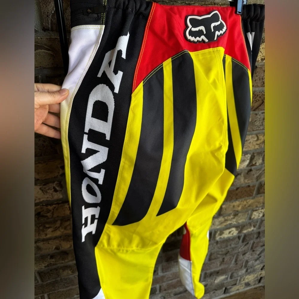 Supreme x Fox Racing Moto Pants Size L Ride Red Black Yellow Authentic